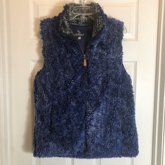 Simply Southern Sherpa Fully Lined Vest  Size XL - Picture 1 of 10